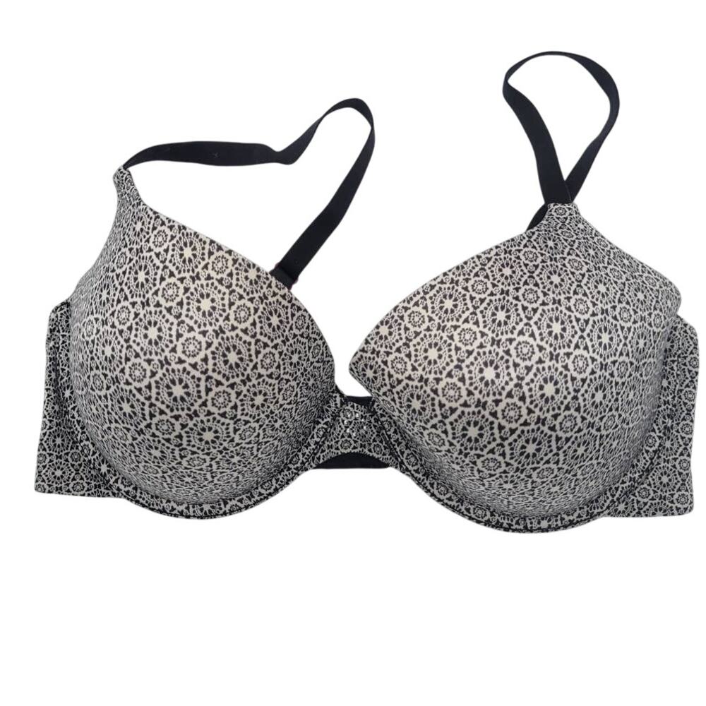 Maidenform‎ Gray Black Custom Lift Tailored Satin Demi Underwire Bra Size 36D